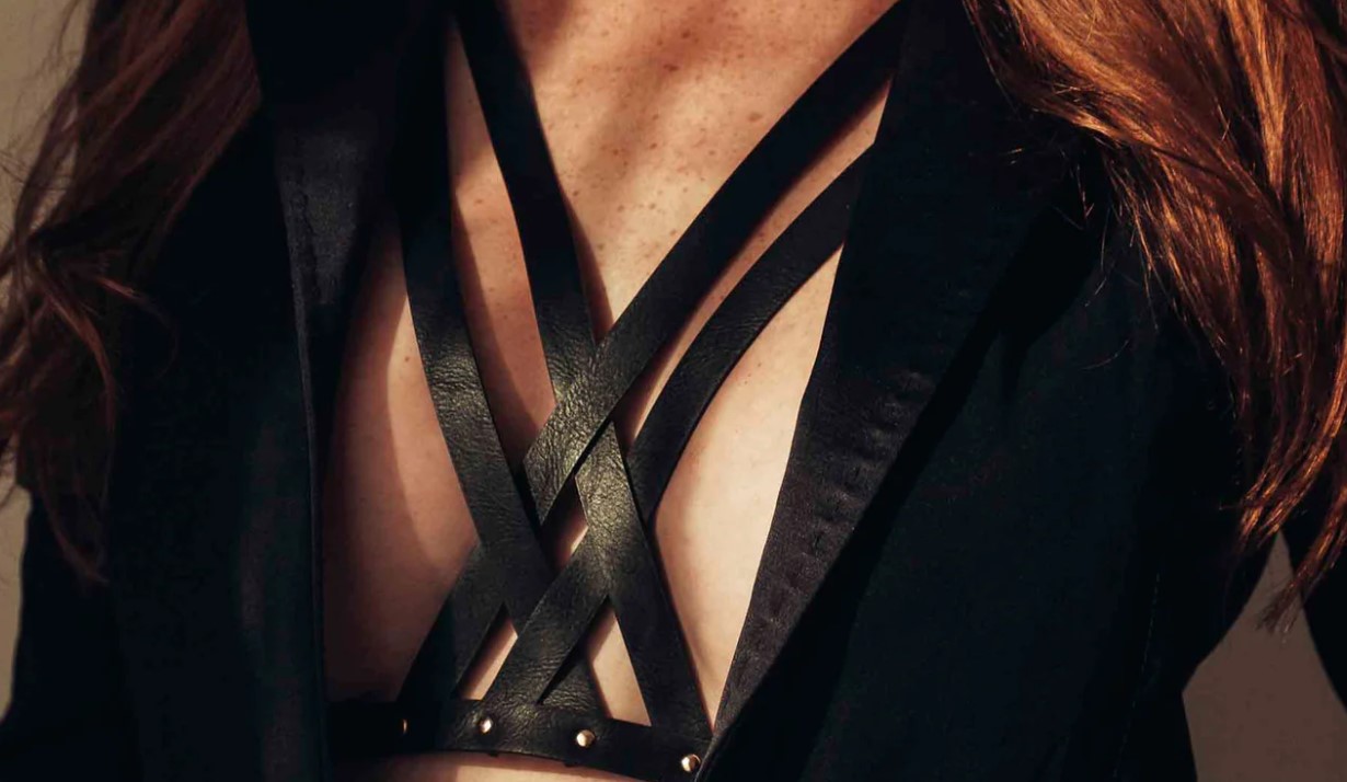 Woman using a harness bra