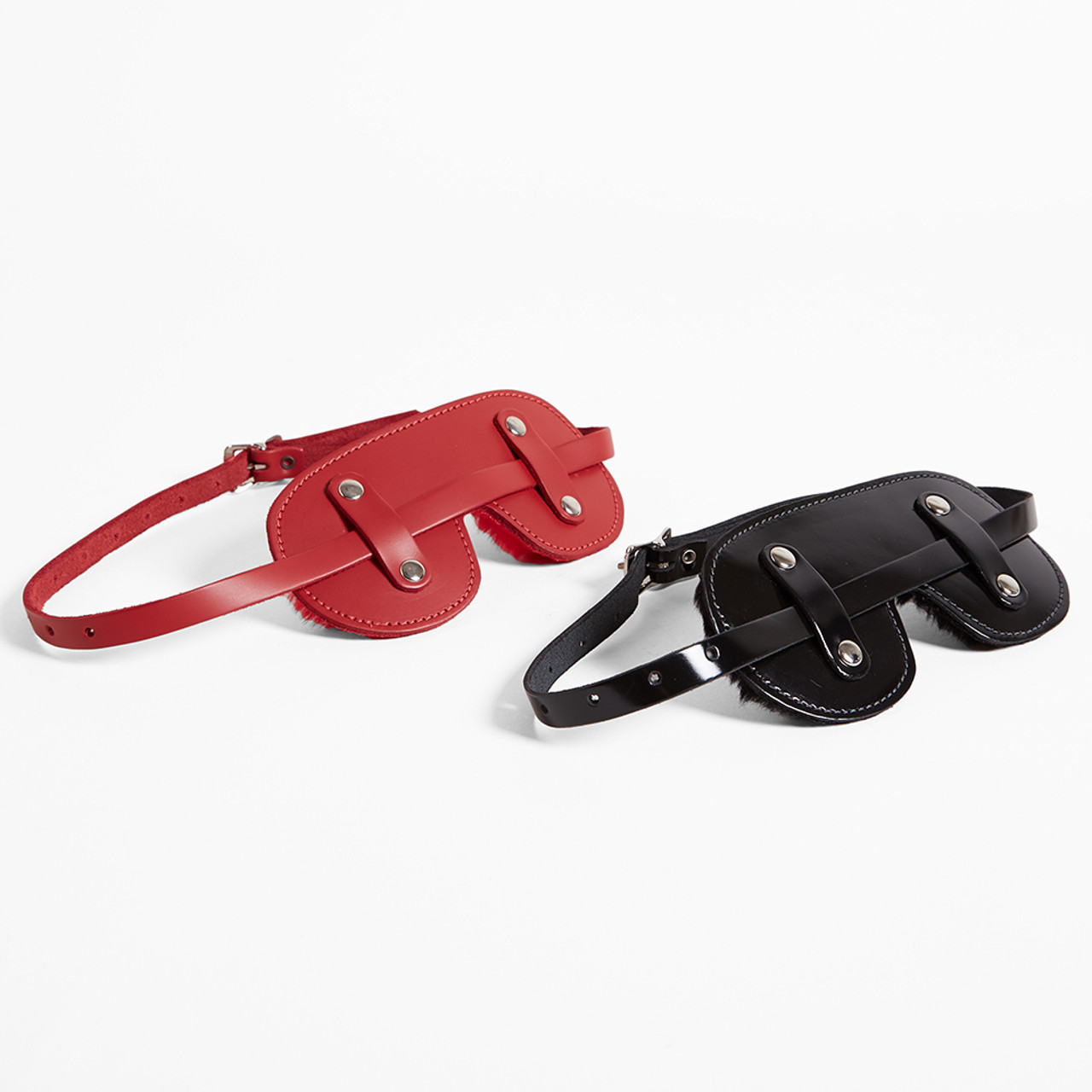 Patent Leather Blindfold with Fleece